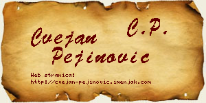 Cvejan Pejinović vizit kartica